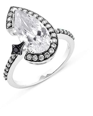 SALLY SKOUFIS Nourish Ring With Natural Diamond & Made Cz Diamond Stimulant - Metallic