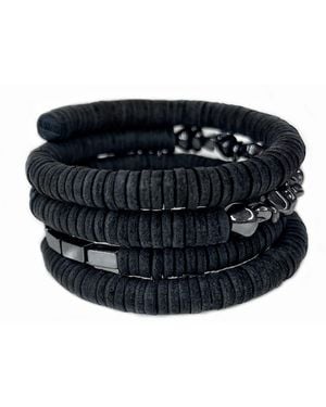 WAIWAI Continuous Coil Hematite Cuff - Black
