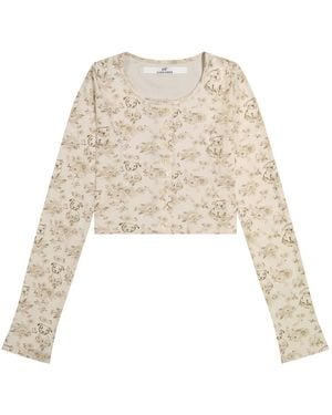 Cloud Haven Neutrals Sweet Toile-Print Cardigan - Blue