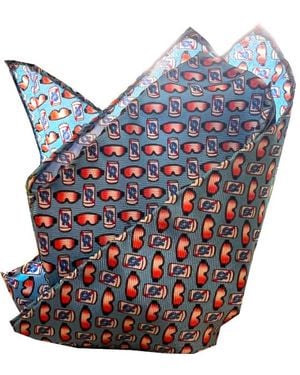 Lazyjack Press Beer Goggles Pocket Square - Blue