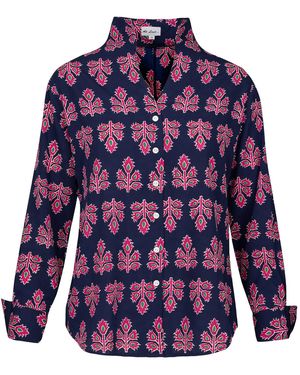 At Last Navy Thistle Print Shirt - Blue