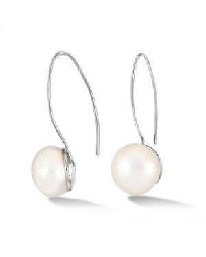 Dower & Hall Long Timeless Pearl Earrings - White