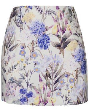 Flora by Alexandria Claudia Floral Mini Skirt - Blue