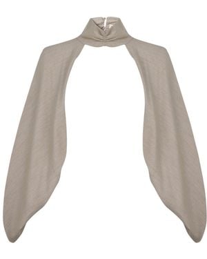 Thisisu Collection Neutrals Aira High-Neck Bolero Sleeves – - Gray