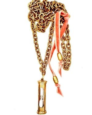 Persia Dona Jewelry Vintage Hourglass Pendant Necklace - Orange