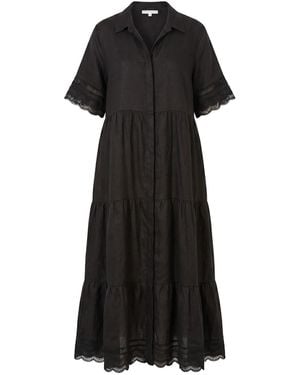 Adrift Clothing Winslow Linen Button-Through Dress - Black