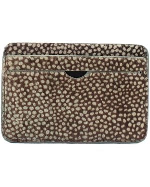 godi. Hair-On Hide Leather Cardholder – Slim Cowhide Wallet - Grey