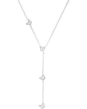Kylie Harper Sterling Mother Of Pearl Floating Butterfly Y Necklace - Metallic
