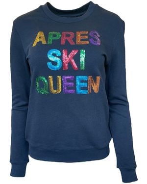 Any Old Iron Aprés Ski Queen Sequin Sweatshirt - Blue