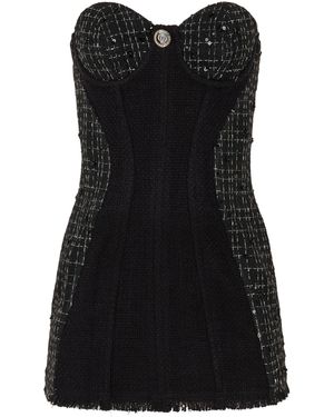 GOD SAVES QUEENS Out Of Office Tweed Dress - Black