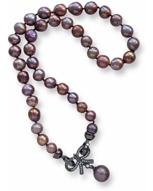 Ninemoo Velours Nocturne Pearl Necklace - Metallic
