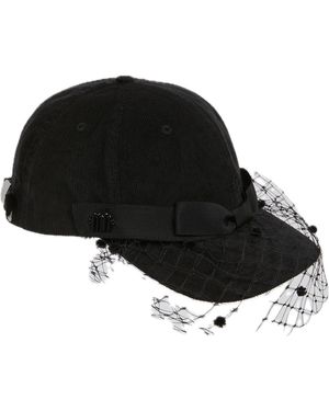 Misa Harada Millinery Gigi Veiled Baseball Cap - Black