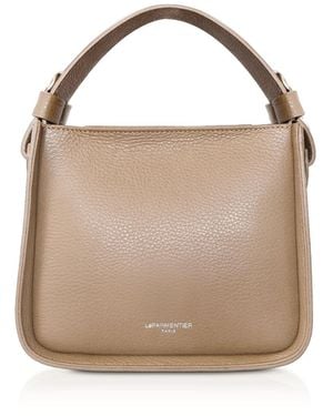 Le Parmentier Neutrals Duplo Small Hammered Leather Top Handle Bag - Metallic