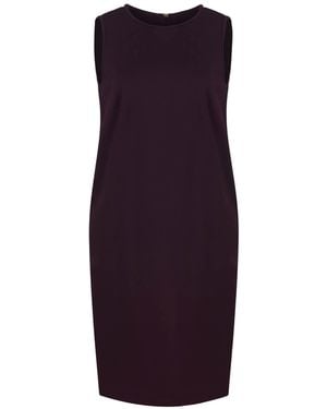 Conquista Burgundy Punto Di Roma Sleeveless Sack Dress - Purple