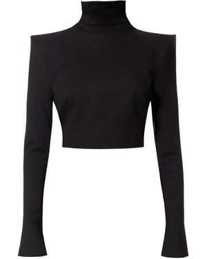 AGGI by HALEWSKI Natasha Pearl Noir Long Sleeve Turtle Neck Top - Black