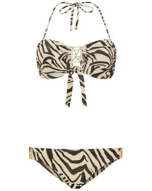 Leyla Maya Ltd Neutrals Kate Bandeau Bikini Set - Metallic
