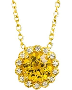 Juvetti Solen Necklace Set With Sapphire & Diamond - Yellow