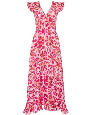 Sophia Alexia Floral Fusion St Lucia Maxi Dress - Pink