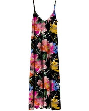 Aloha From Deer Swirling Meadow Maxi Dress - Red
