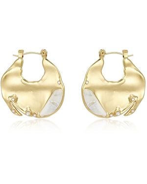 Rare Matters Jewelry Moonstone Huggie Earrings - Metallic