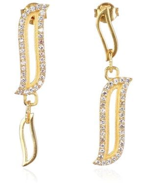 Lila Rasa Asymmetric Earrings - Metallic