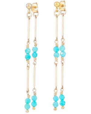 Inari Jewellery Bamboo Vine Earrings Amazonite - Blue