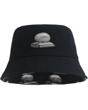 Lost Pattern Bookhead Cotton Reversible Bucket Hat - Black
