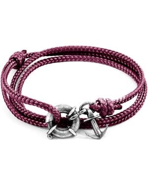 Anchor and Crew Aubergine Clyde Anchor & Rope Bracelet - Purple