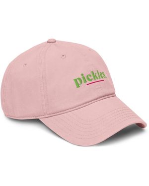 Anchor and Crew Rose Pickles Slogan Cotton Embroidered Cap - Pink