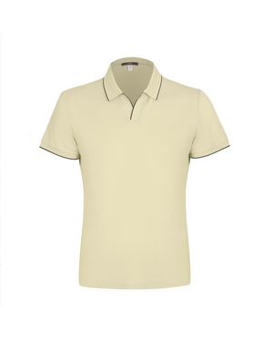 DAVID WEJ Neutrals Marco V-Neck Polo Shirt - Yellow