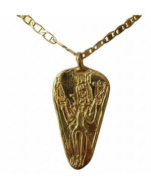 Silver & Elegant Co. Astarte Goddess Thick Plated Bronze Necklace - Metallic
