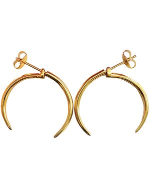 Aki Roc Jewelry Front-Back One Inch Hoop Earrings - Metallic