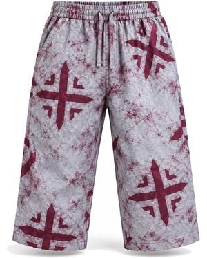 Naba Clothing Naba Diaspora Adire Three-Quarter Pants - Red