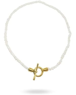 LINYA JEWELLERY Sand Pearl Necklace - Metallic