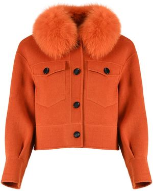 Hortons England Hampstead Cashmere Jacket Sunset Orange