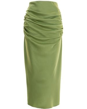 concept A trois Midi Satin Skirt - Green