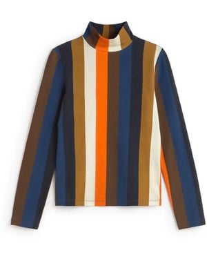 Thinking Mu Striped Burnley Ellen Top - Blue
