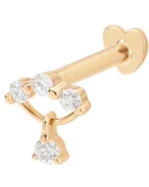 Vanhi 14K Solid Freda Lab-Grown Diamond Flat Back Stud - Metallic