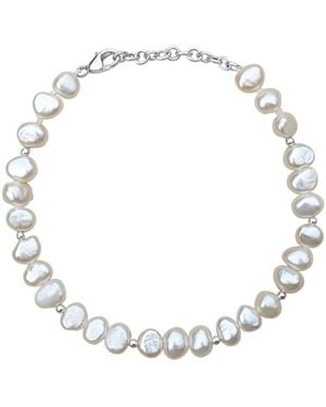Kiri & Belle Lana Baroque Pearl Bead Sterling Bracelet - Metallic