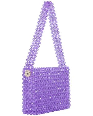 Tillie Beads Colour Pop Beaded Shoulder Bag - Purple