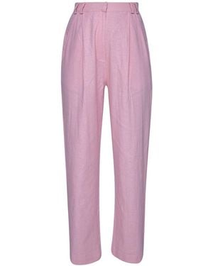 STATE OF GEORGIA The Grandad Linen Trousers Dusty - Purple