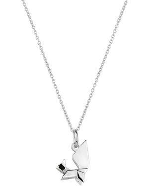Spero London Sterling Origami Squirrel Necklace - Metallic