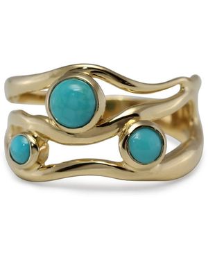 Isla Silver Trio Of American Ring - Blue
