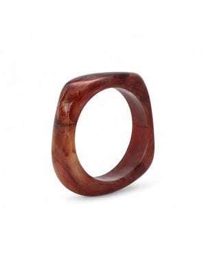 Miss Cecilia Sculpted Square Bangle - Brown
