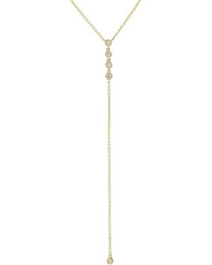 KAMARIA Diamond Drops Lariat Necklace - White