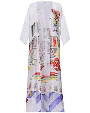 DHARA SHETH DUBAI Abode Artistic Bookshelf Kimono Dress - Purple
