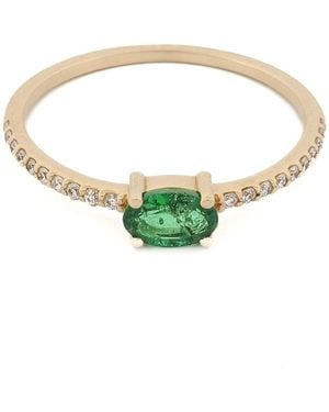 Ebru Jewelry Emerald Harmony Diamond Solid Ring - Green
