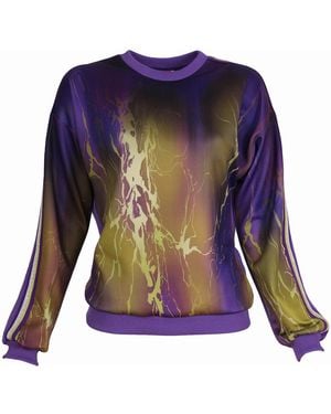 Lalipop Design Abstract Print & Panelled Sweatshirt - Blue