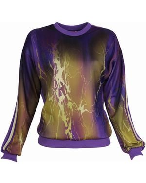 Lalipop Design Abstract Print & Panelled Sweatshirt - Blue