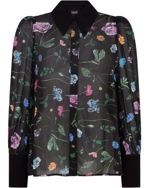 Rose & Nancy Flora Print Shirt - Black